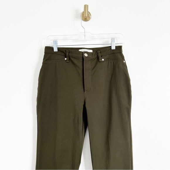 Vertigo Paris Made in France Green Nylon Blend Stretch Trouser Pants Size US 8 - Picture 2 of 9